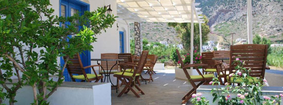Outdoor area for relaxation at the Hotel Afroditi
